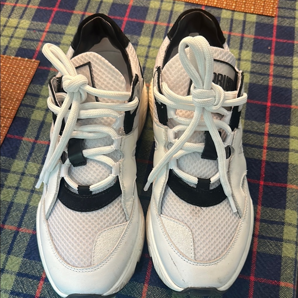 White and Black Athletic Sneakers